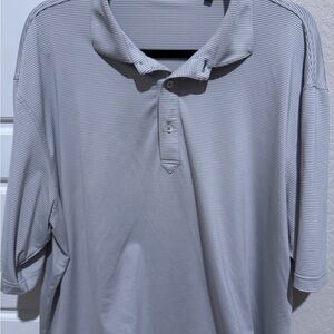 Gray Polo Button Down Shirt Relaxed Fit